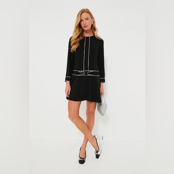 NWT Pomander Place by Tuckernuck Women's Black White Isabel Bow Dress sz XL - Picture 2 of 11